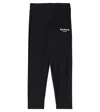 Balmain Logo Cotton-blend Jersey Leggings In Black/white