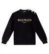 Balmain Black Sweatshirt For Girl With Logo In Black