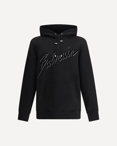 Balmain Oversized Ls Hoodie In Brown