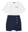 Balmain Logo Cotton Jersey Dress In White
