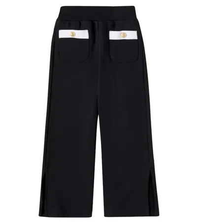 Balmain Kids' Logo Cotton Jersey Sweatpants In Black