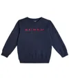 Balmain Blue Sweatshirt For Kids With Logo In Blue