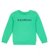 Balmain Sweatshirt Aus Baumwoll-jersey In Green