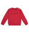 Balmain Logo Cotton Jersey Sweatshirt In Pink