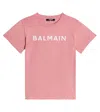 Balmain Logo Cotton Jersey T-shirt In Pink