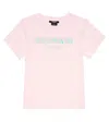 Balmain Teen Girls Pink Cotton Logo T-shirt In Plum