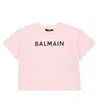 Balmain Logo Cotton Jersey T-shirt In Plum