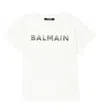 Balmain Logo Cotton Jersey T-shirt In White