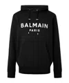 Balmain Logo Printed Drawstring Sweatshirt In Black