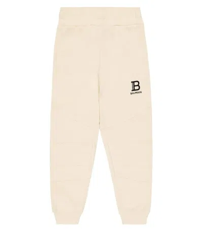 Balmain Kids' Logo Cotton Sweatpants In Pink