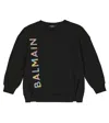 Balmain Logo Cotton Sweatshirt In Black