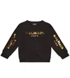 Balmain Logo Cotton Sweatshirt In Black