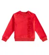 Balmain Logo Cotton Sweatshirt In Red