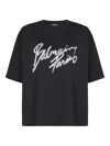Balmain Logo Cotton T-shirt In Black