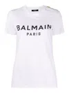 Balmain Flocked Paris T-shirt In Blanco