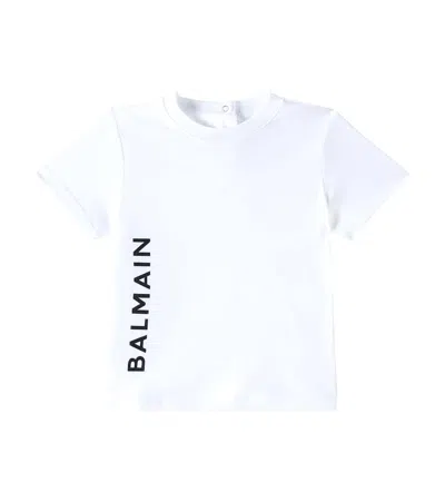 Balmain Logo Cotton T-shirt In White