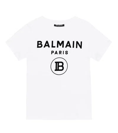 Balmain Kids' Logo Cotton T-shirt In White