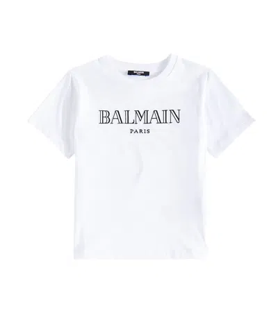 Balmain Kids' Logo Cotton T-shirt In White