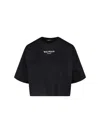 Balmain Logo Cotton T-shirt For Women In Black