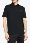 Balmain Polo With Logo In Black