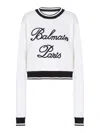 Balmain Logo-embroidered Crewneck Sweater In Blanco