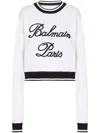 Balmain Logo-embroidered Crewneck Sweater In White