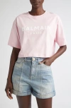 Balmain Women Logo Organic Cotton Cropped T-shirt