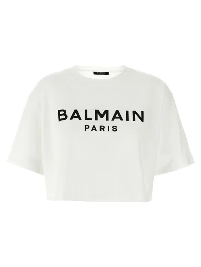 BALMAIN BALMAIN LOGO CROP T-SHIRT