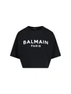 BALMAIN LOGO CROP T-SHIRT