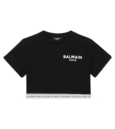 Balmain Kids' Logo-print Short-sleeve T-shirt In Black
