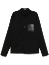 Balmain Black Shirt With Classic Collar And Logo Detail On The Pocket In Black