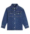 Balmain Logo Denim Shirt In Blau