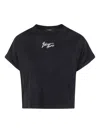 Balmain Cropped Logo Cotton T-shirt In Black