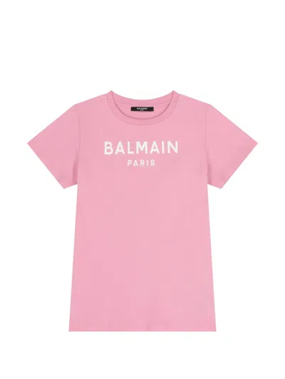 Balmain Kids' Logo-detail T-shirt In Pink