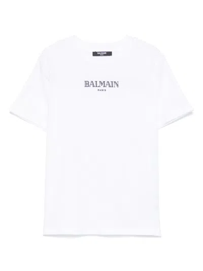 Balmain Kids' Logo-detail T-shirt In White