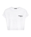 Balmain Relaxed-fit Cotton Crop Top With Logo Detailing In White