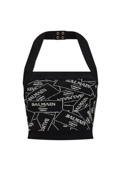 BALMAIN LOGO DETAILED CROPPED TOP