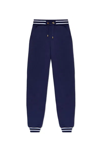 Balmain Logo-embroidered Track Pants In Navy