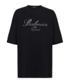 Balmain Signature Embroidered T-shirt In Black