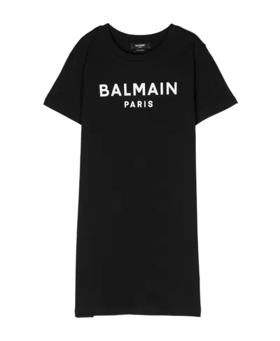 Balmain Logo Dress In Black