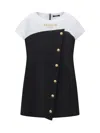 Balmain Logo Embroidered Dress In Black