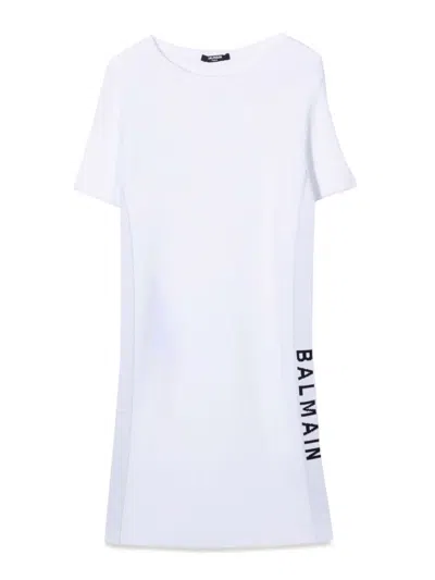 Balmain Kids' Logo Dress In White