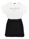 Balmain Logo Dress In White/black