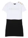BALMAIN LOGO EMBELLISHED COTTON DRESS