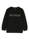 Balmain Logo-embellished Cotton Sweatshirt In Black