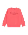 Balmain Logo-embellished Cotton Sweatshirt In Pink