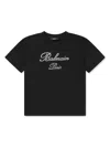 Balmain Kids Paris Logo T-shirt In Black