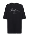 Balmain Signature Embroidered T-shirt In Black