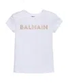 Balmain Logo-embellished Cotton T-shirt In White