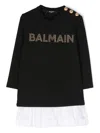 Balmain Logo-embellished Sweatshirt Dress In Black